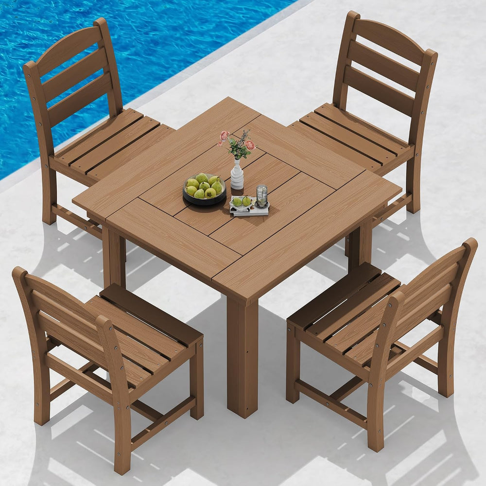 SERWALL HDPE Outdoor Square Dining Set for 4