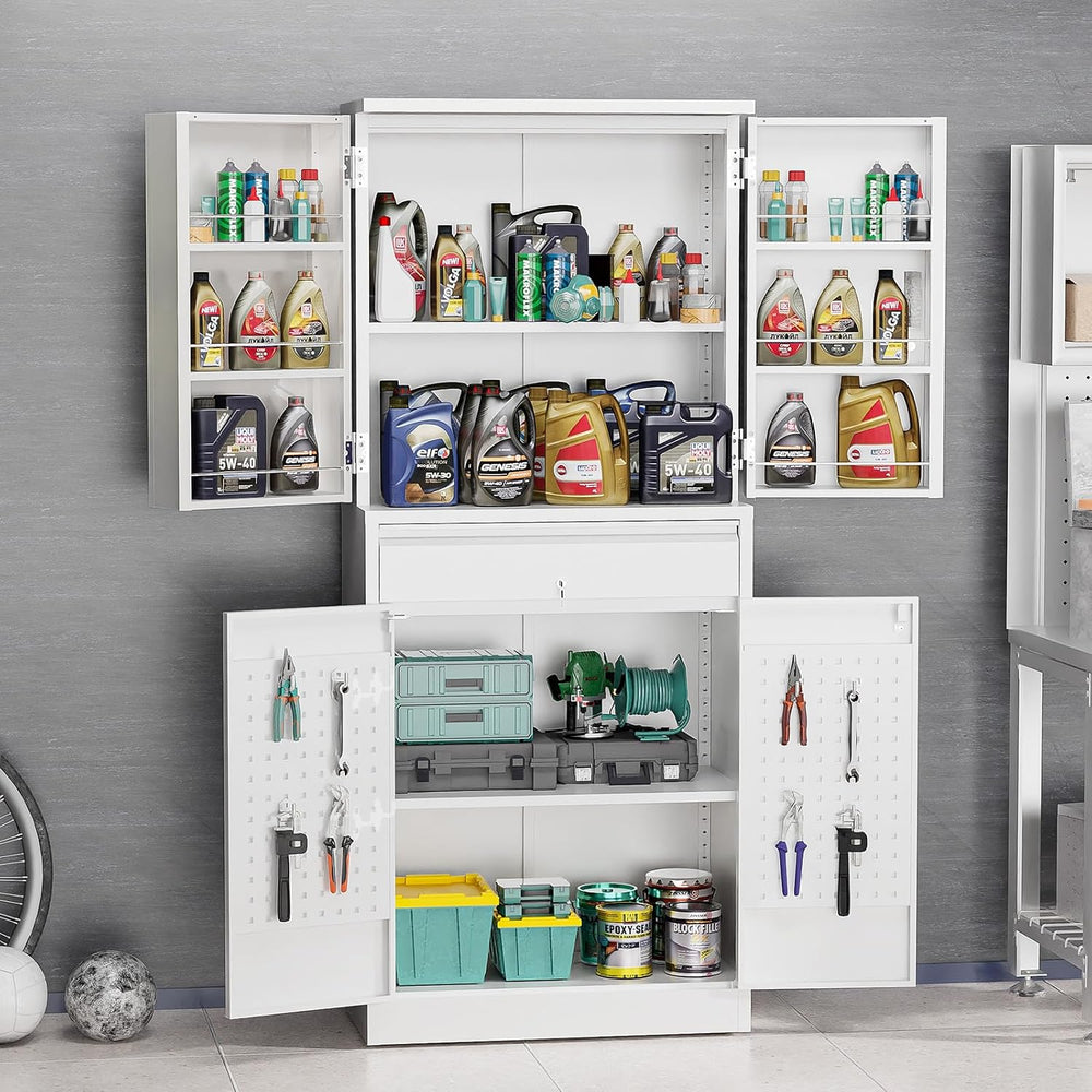 VINGLI Metal Storage Cabinet with 4 Doors & 1 Drawer, 71'' Steel ...