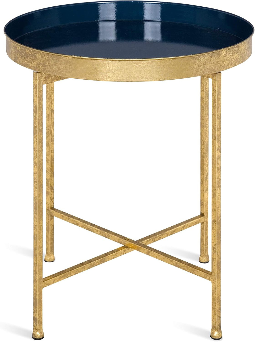 Kate and Laurel Celia Metal Foldable Round Accent Table, 18.25" x 18.25&...