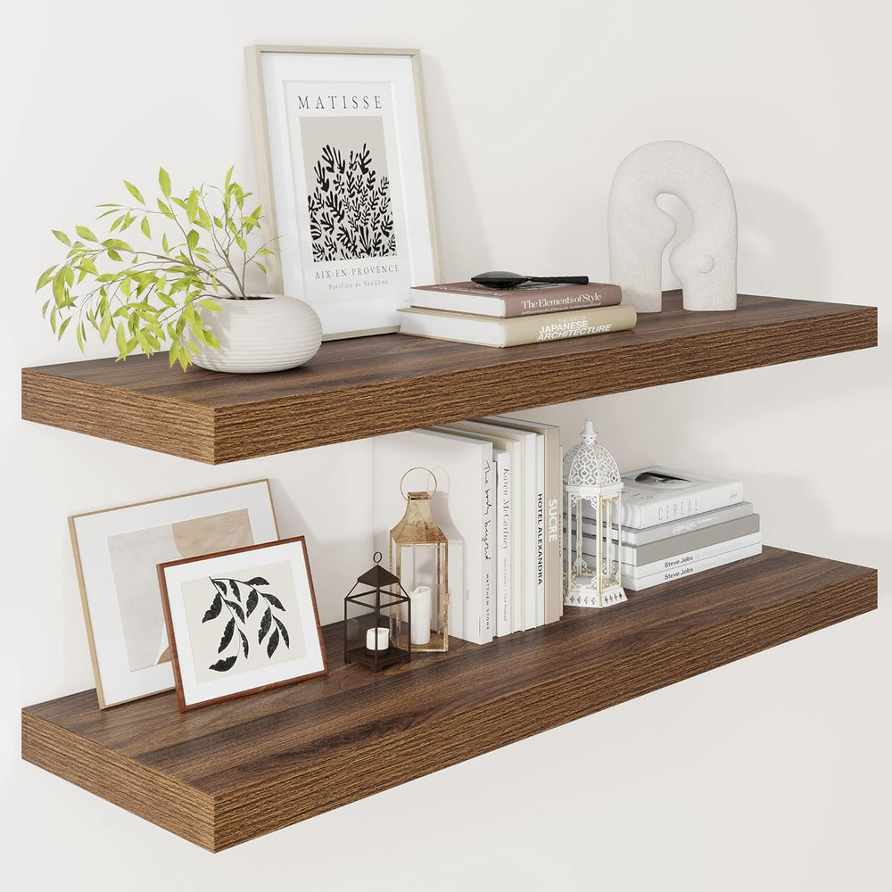 Vivelove Walnut Floating Shelves for Wall 12 Inch Deep, 36" X 12" X...