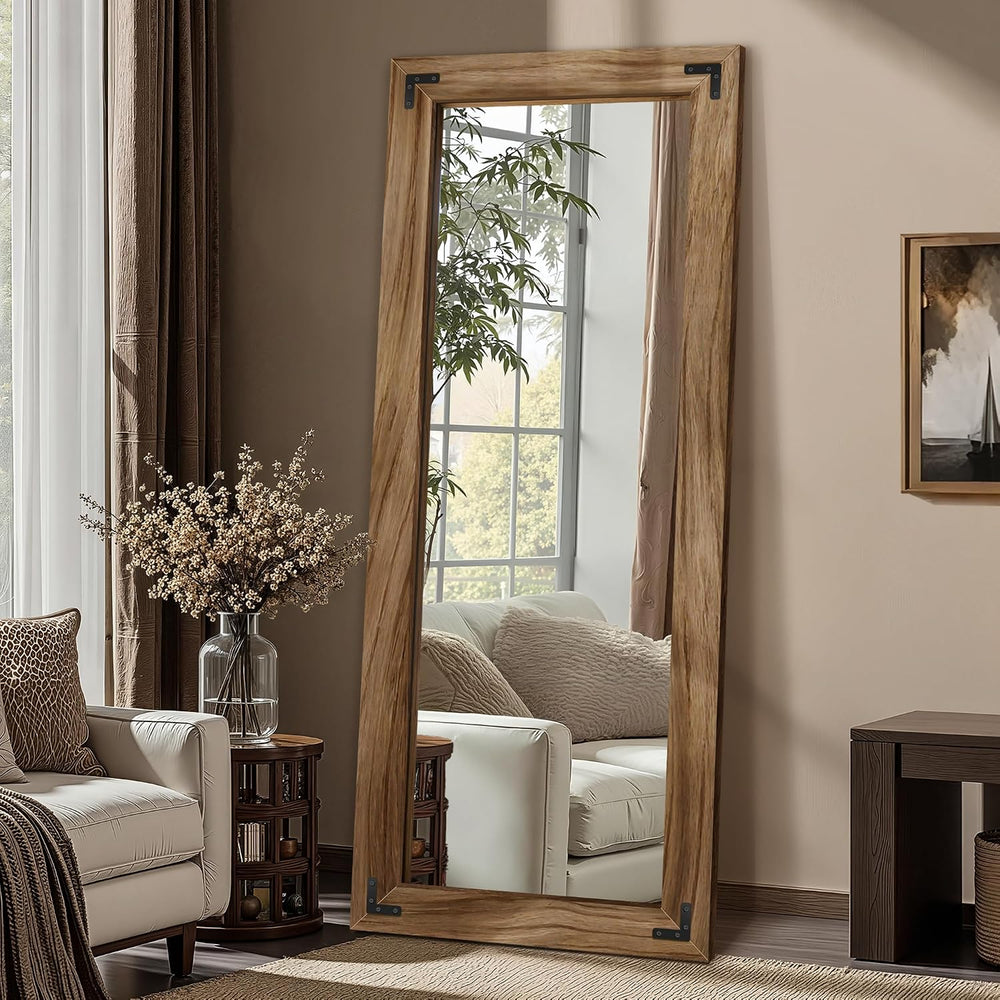 FICTOR Full Length Mirror, 22" x 55" Wooden Floor Mirror for Wall