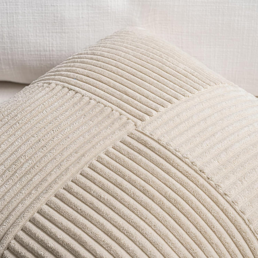 Fancy Homi Set of 2 Tan Boho Long Lumbar Body Decorative Throw Pillow Cover 1...