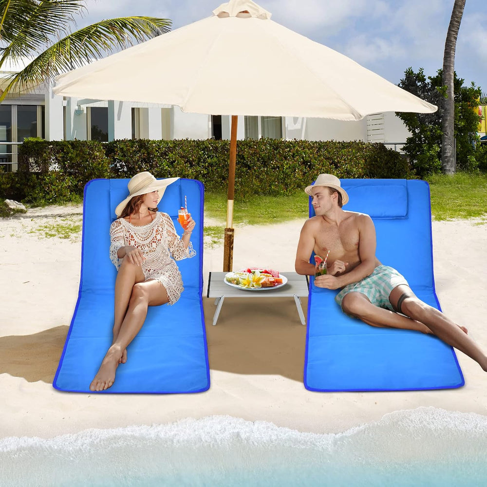 Tangkula 3 Pieces Beach Chairs for Adults, Lightweight Lawn Lounge Chairs wit...