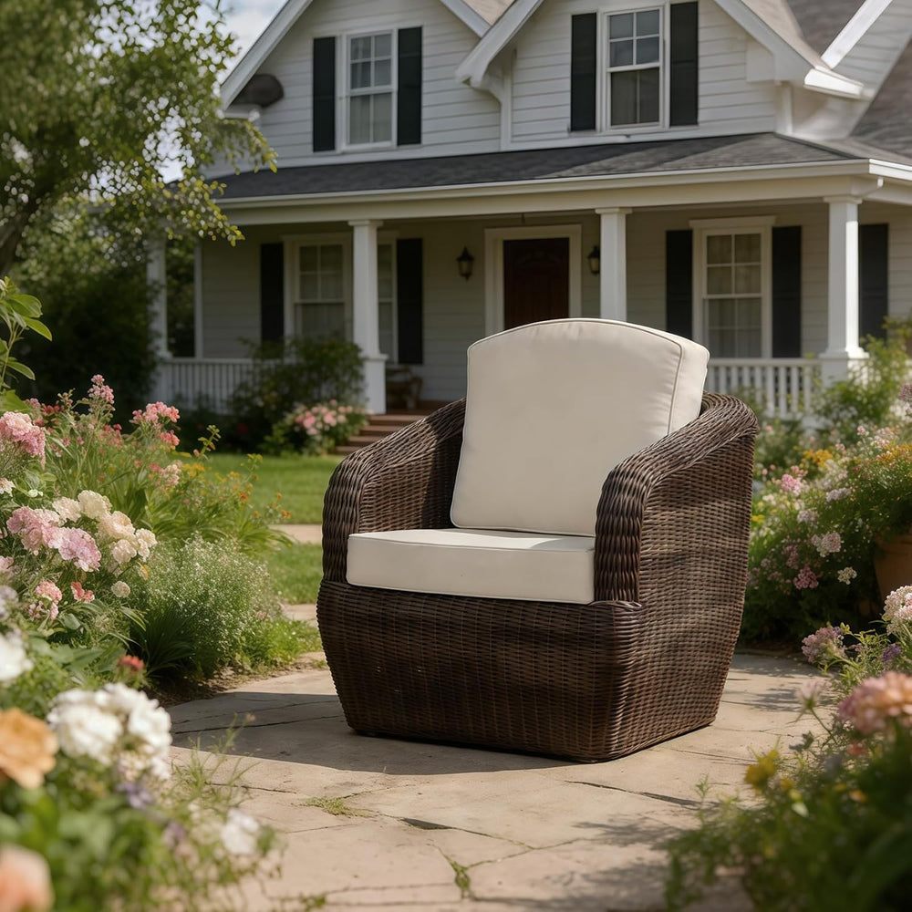 Goodgoods 24x24 2-Pack Outdoor Deep Seat Cushions 30D Foam, Putty
