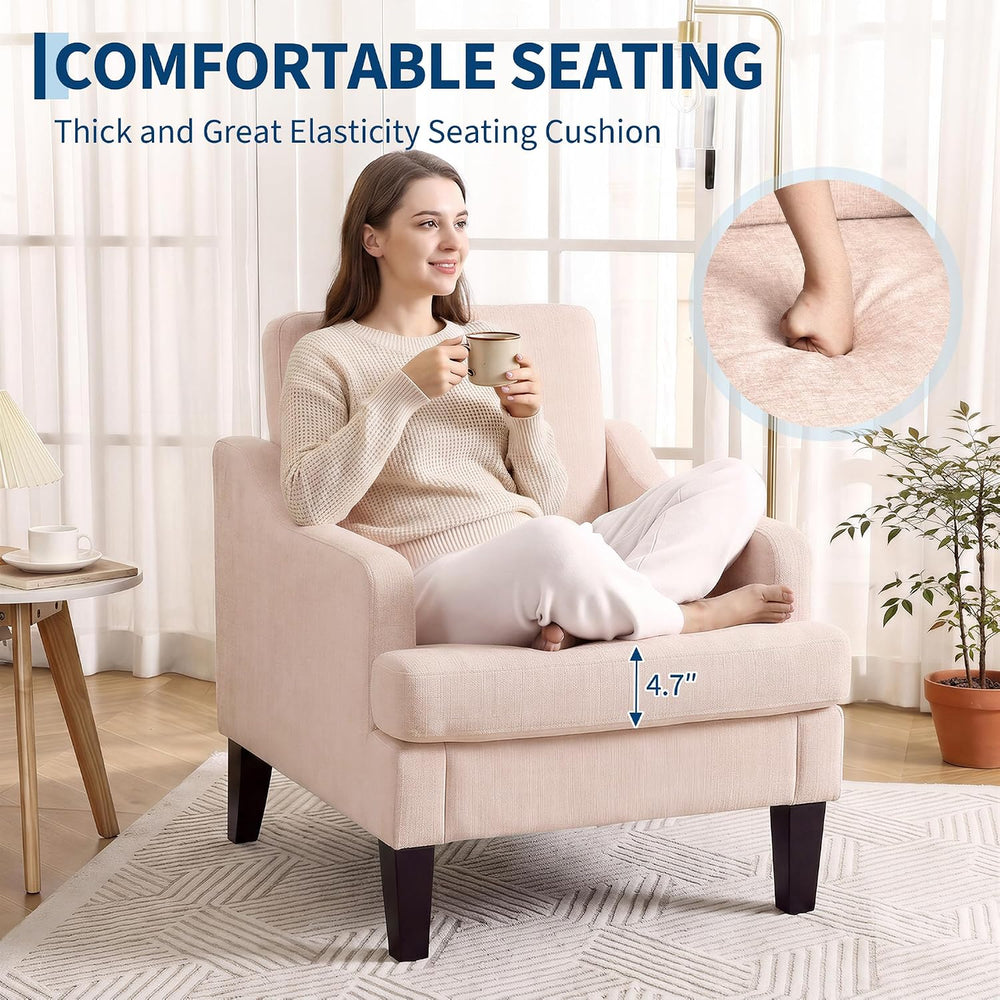 Garvee 2Pcs Accent Chair, Upholstered Armchair for Living Room, Pink