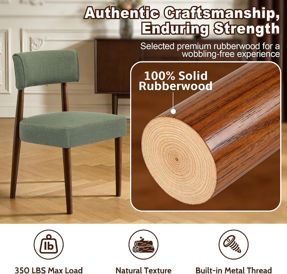 Wooden Dining Chairs Set of 6, Modern Farmhouse Upholstered Kitchen Side Chai...