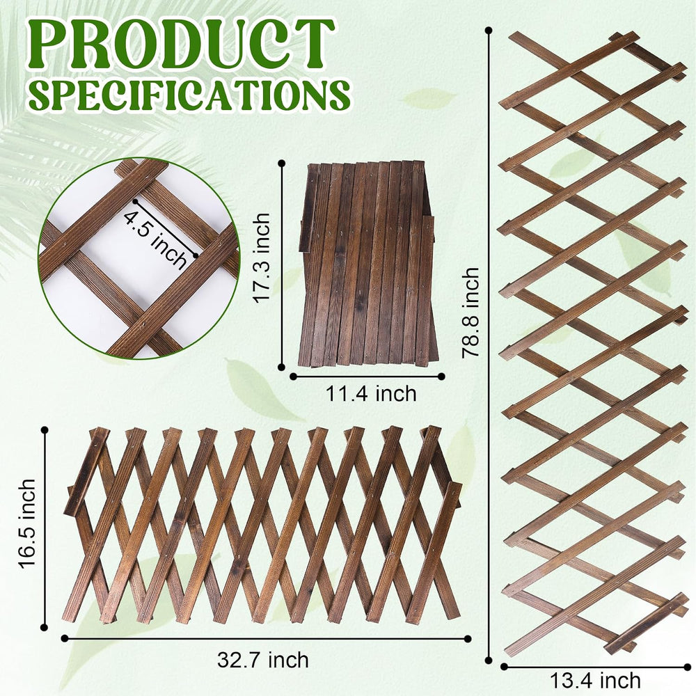 Wood Lattice Fence Panels for Outside 13.4"x78.8" Expandable Natura...