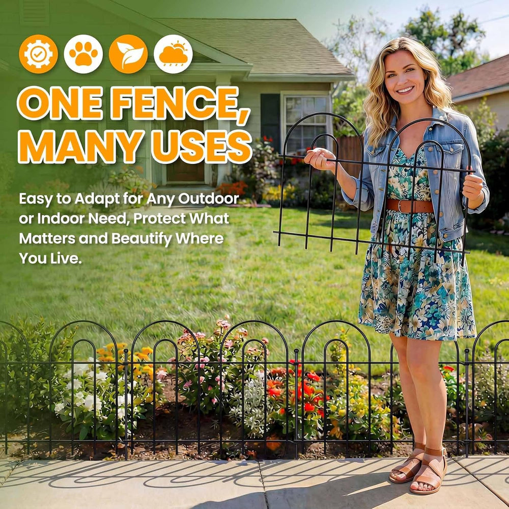 28 Pack 40ft x 13in Decorative Garden Fence Panels - Animal Barrier No Dig Fe...