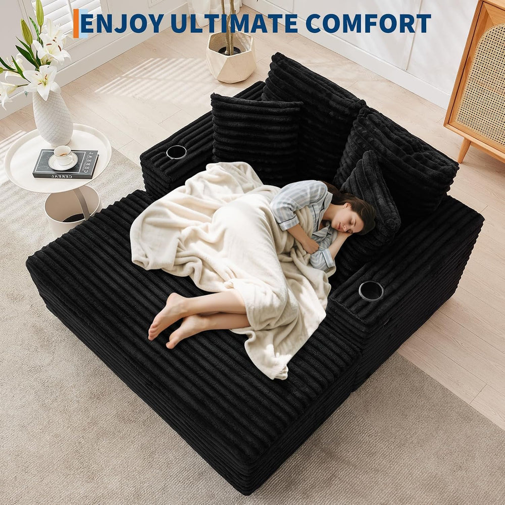 GarveeHome 60" Oversized Indoor Recliner Chair for Living Room, Black