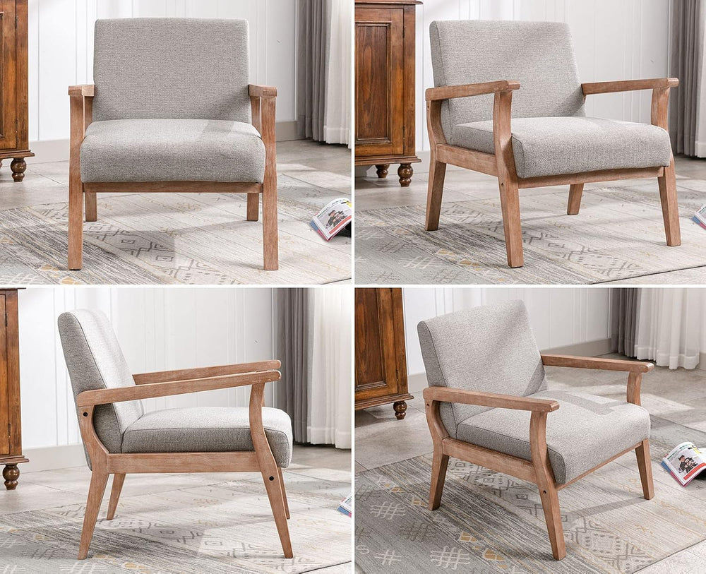 VESCASA 23.2" W Accent Chair with Arms, Comfy Farmhouse Side Chair with ...