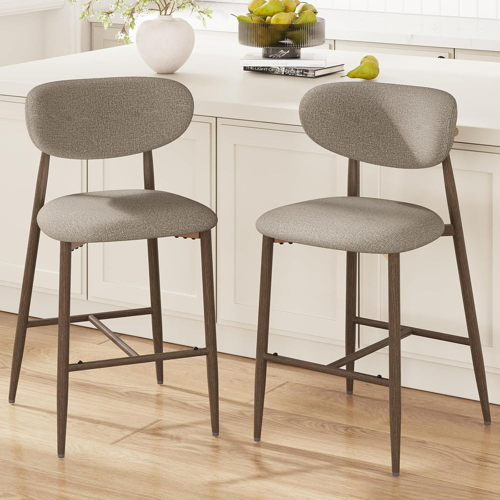 MALOL Counter Height Bar Stools with Backs Set of 4, Camel