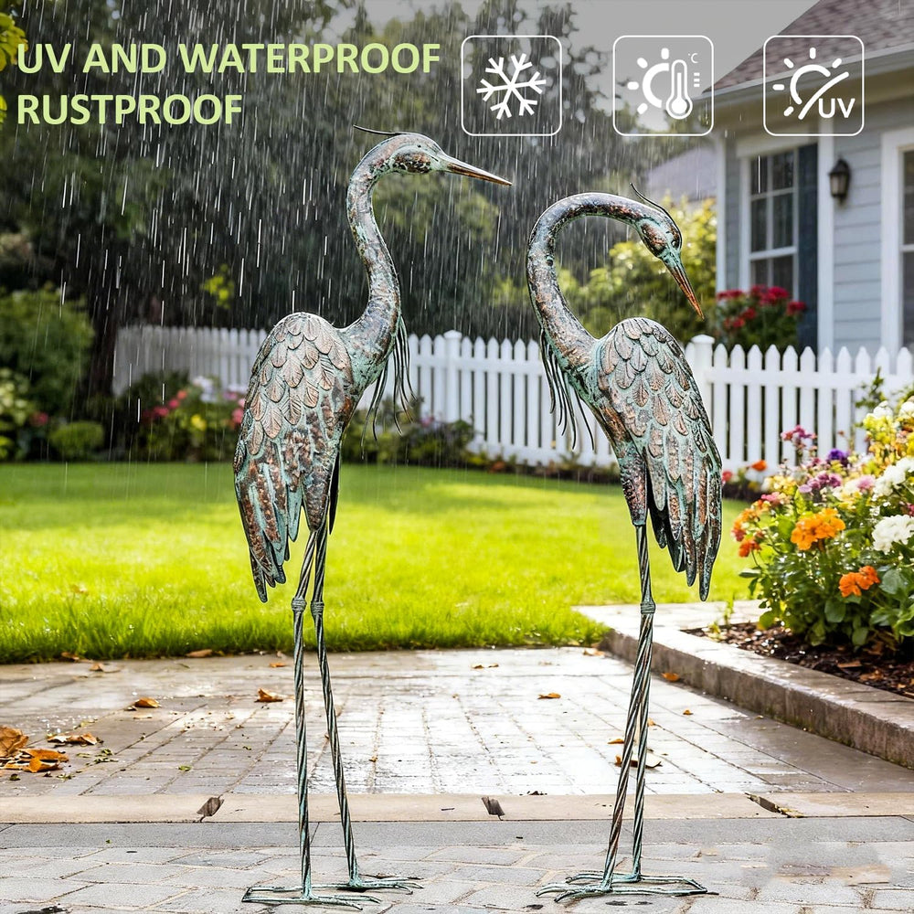Kircust Garden Crane Statues Metal Heron Outdoor Statue 46 Inch
