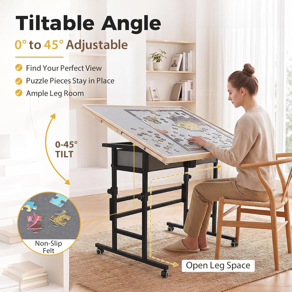 BuilderButler Puzzle Table 1500 Pieces with Wheels, Drawers & Cover, 33.5...