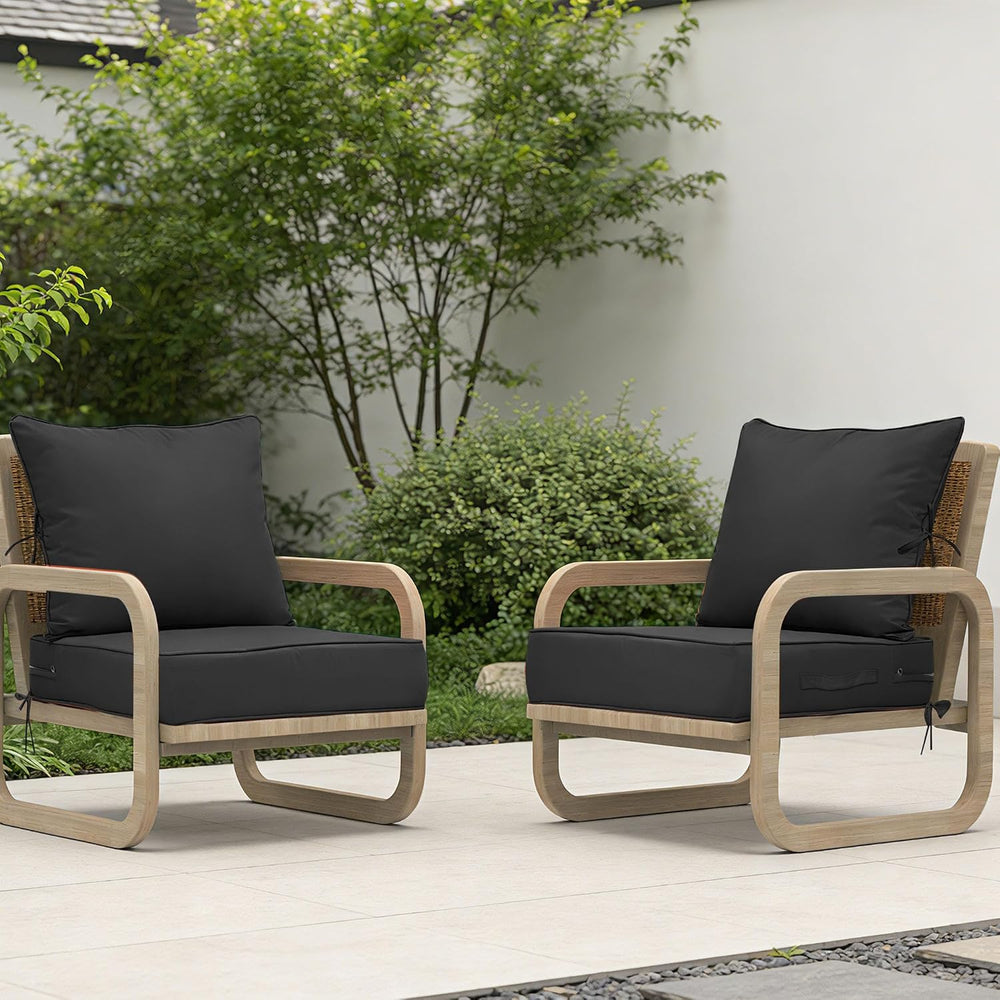 22x22 Outdoor Chair Cushions Set of 4, Waterproof Deep Seat Cushions for Pati...