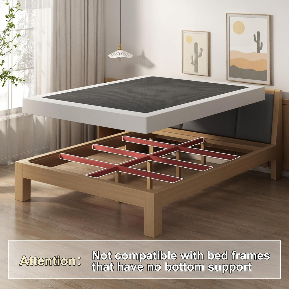 EMODA 5 Inch Box Spring Queen Size Mattress Foundation with Fabric Cover