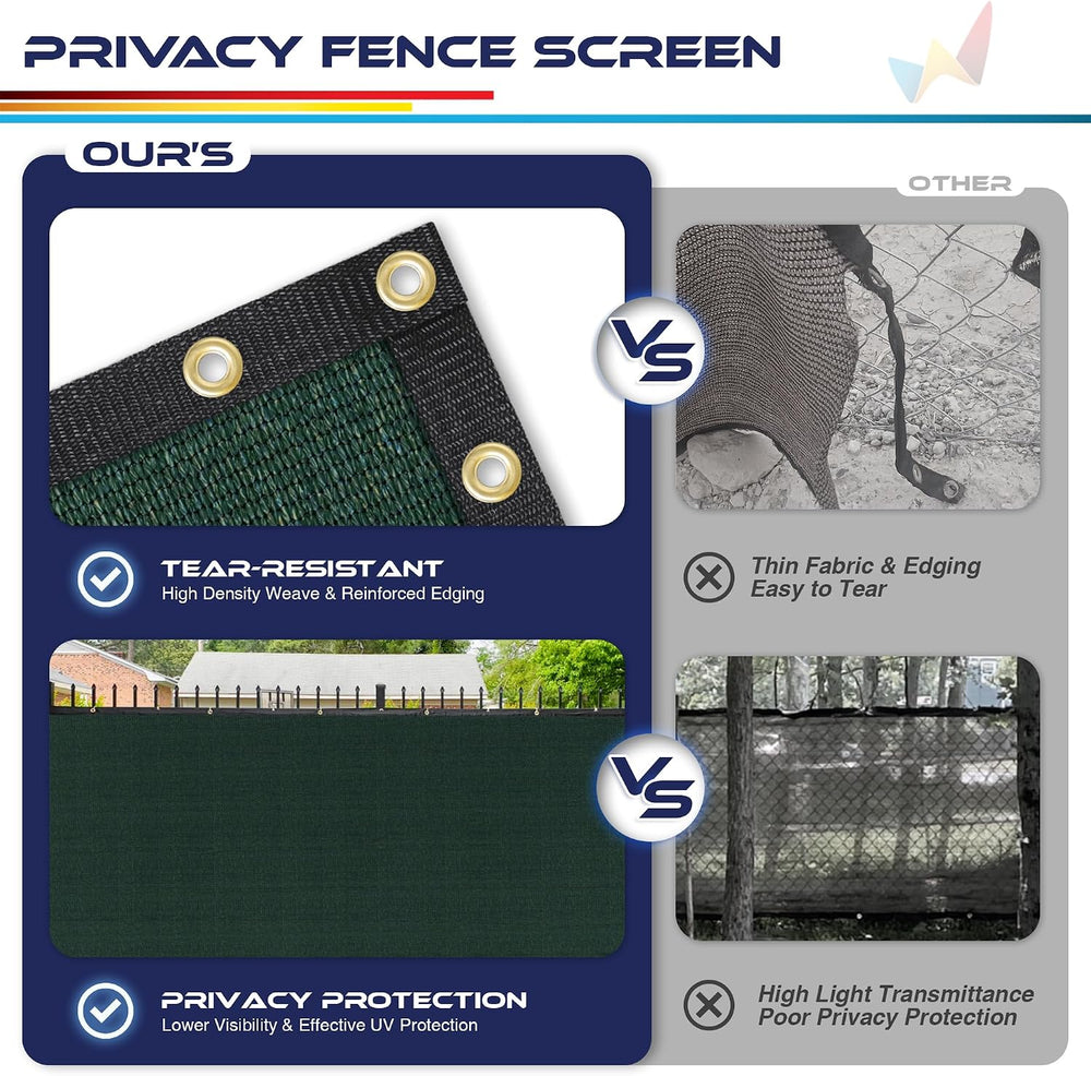 Windscreen4less Privacy Fence Screen 6'x50' Heavy Duty Windscreen Fen...