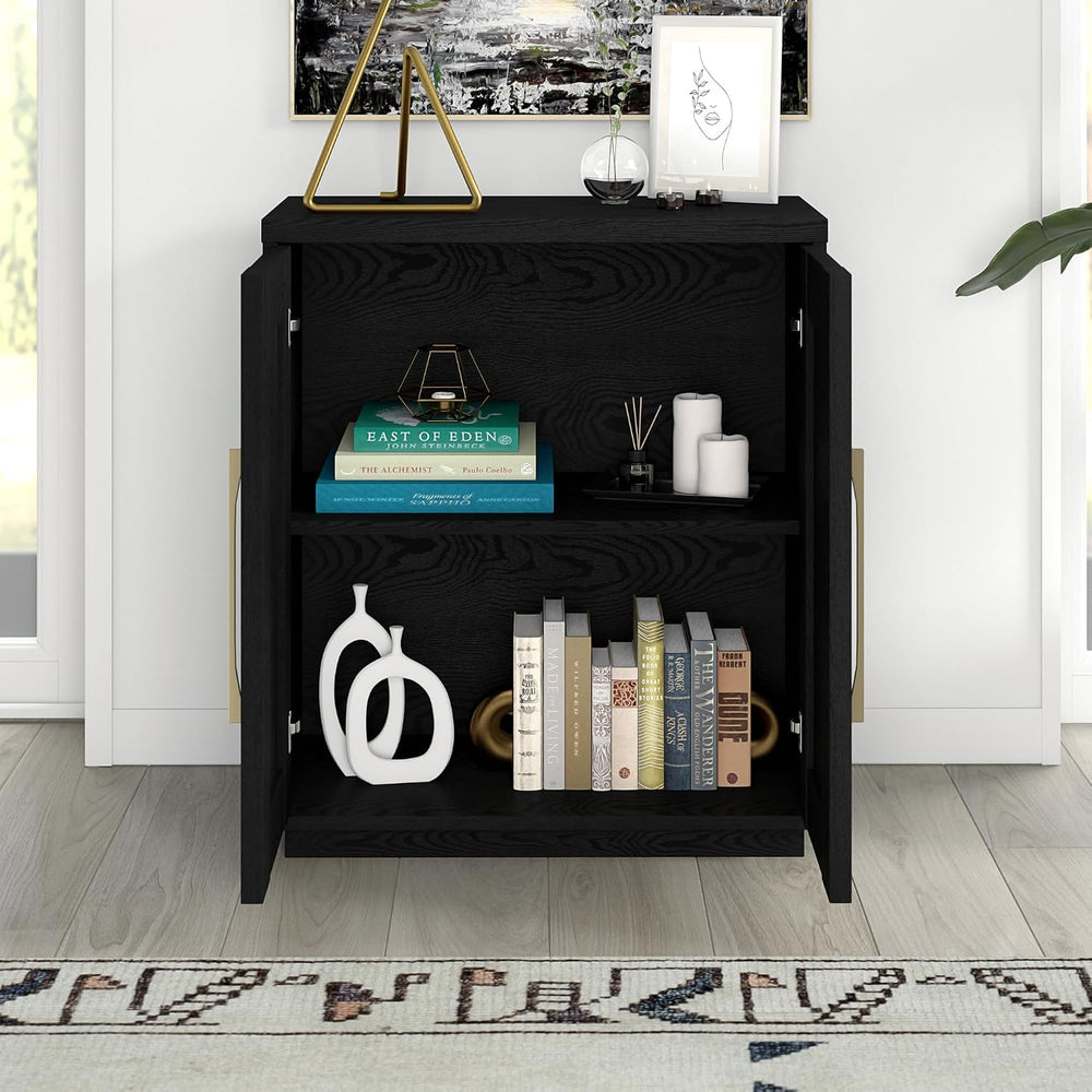 Henn&Hart 28" Accent Cabinet, Sideboard Buffet, Natural Black