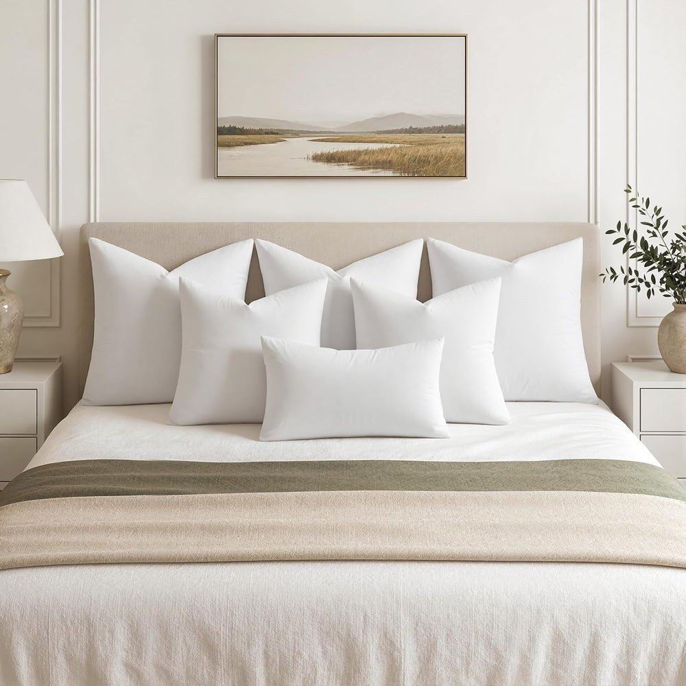 MIULEE 22x22 Pillow Inserts, Premium Feather and Down Pillows Pack of 4