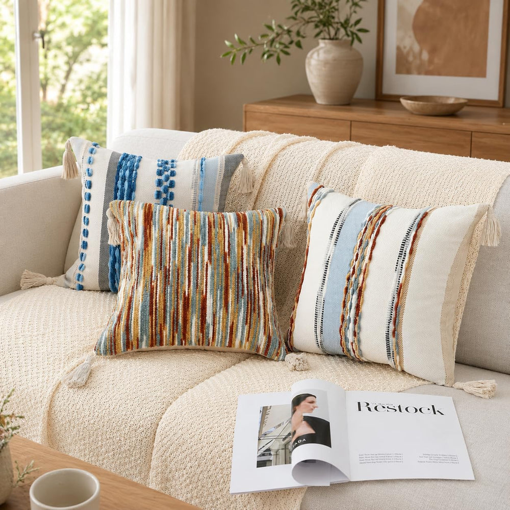 decorUhome Rust Throw Pillow Covers 18x18 Set of 2