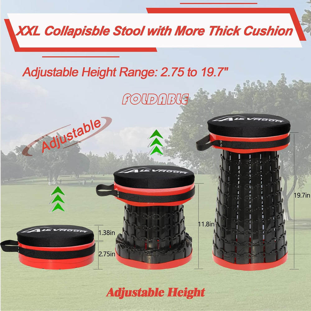 ALEVMOOM Upgraded XXL Collapsible Stool with Cushion 19.7",1000lbs Max W...