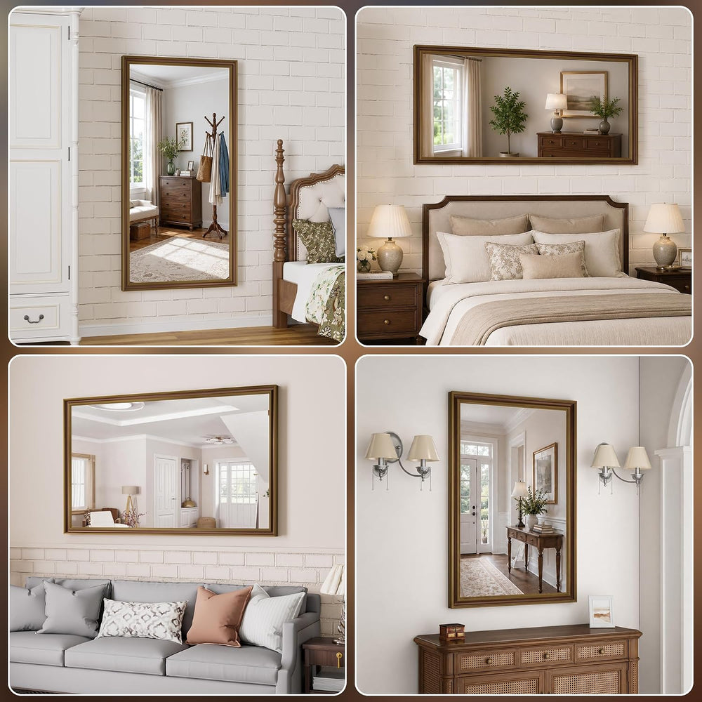 Farmhouse Bathroom Wood Frame Mirror 40" x 30"