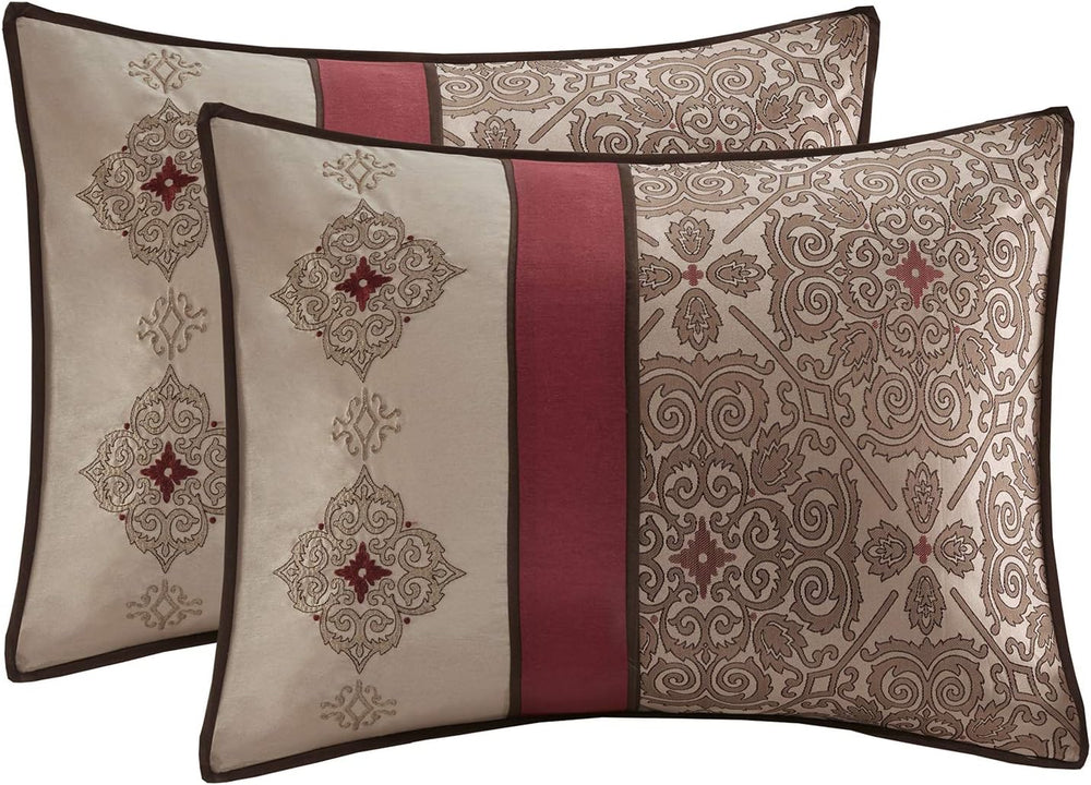 Madison Park Essentials King Comforter Set, 24 Piece Room in a Bag Red
