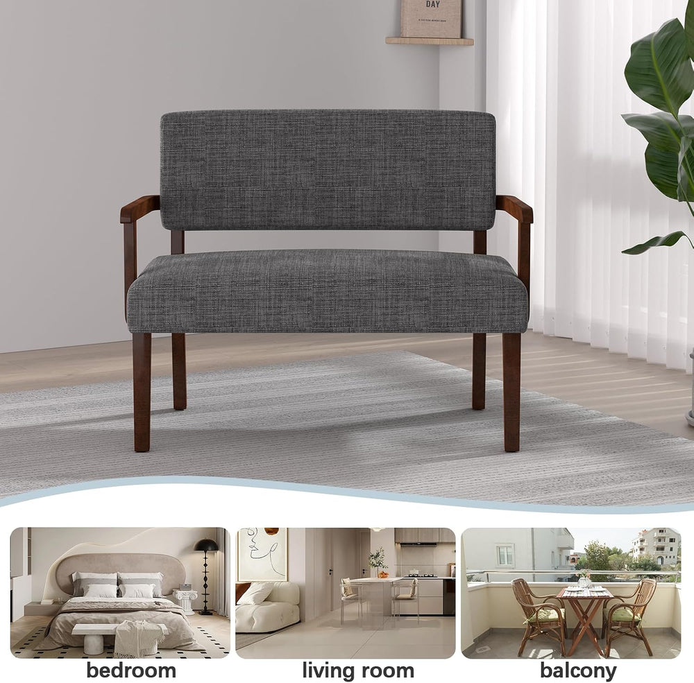 FAGAGA Accent Chair 2 Seat, Upholstered Reading Leisure Chair, Bench with Sol...