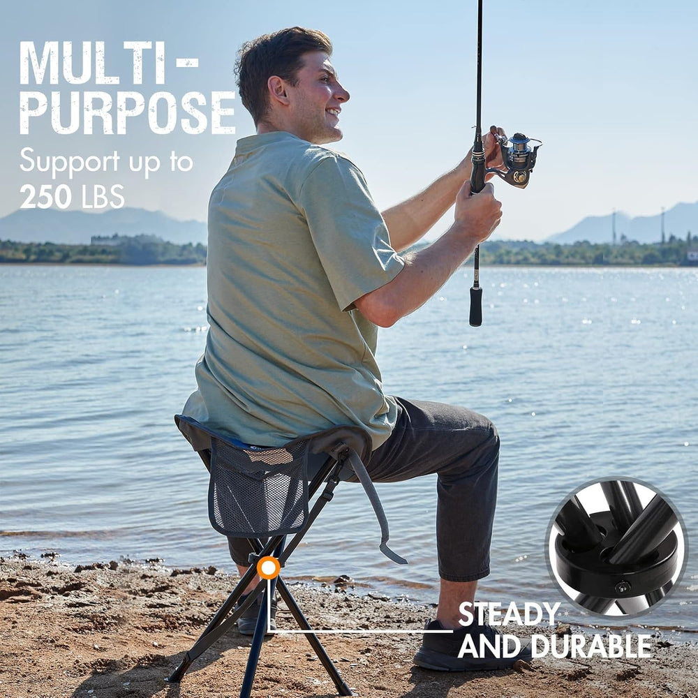 Portal Tall Folding Tripod Stool Portable Tripod Chair for Outdoor Camping