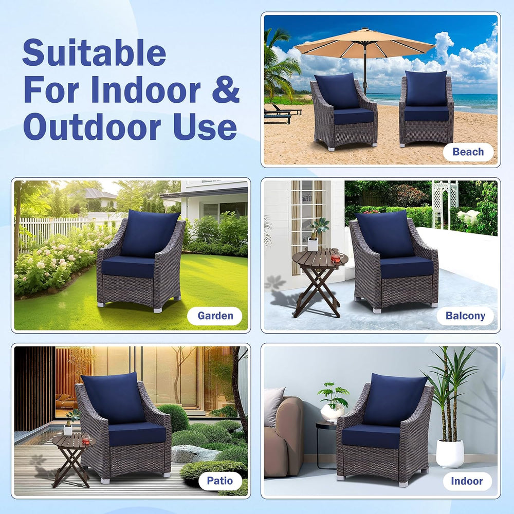 IASEAHK Outdoor Seat Cushion Set, Waterproof & Fade Resistant Patio Chair...