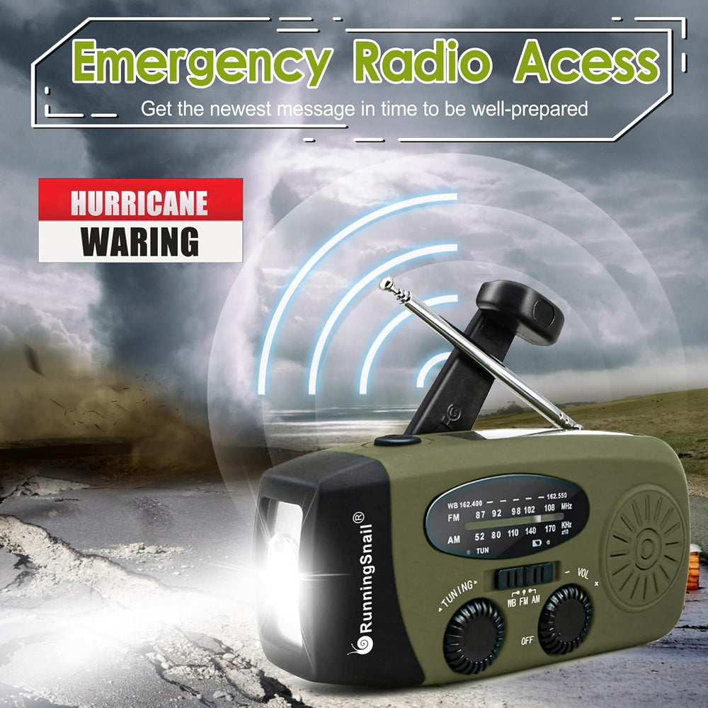 RunningSnail Hand Crank Emergency Radio with LED Flashlight for Emergency