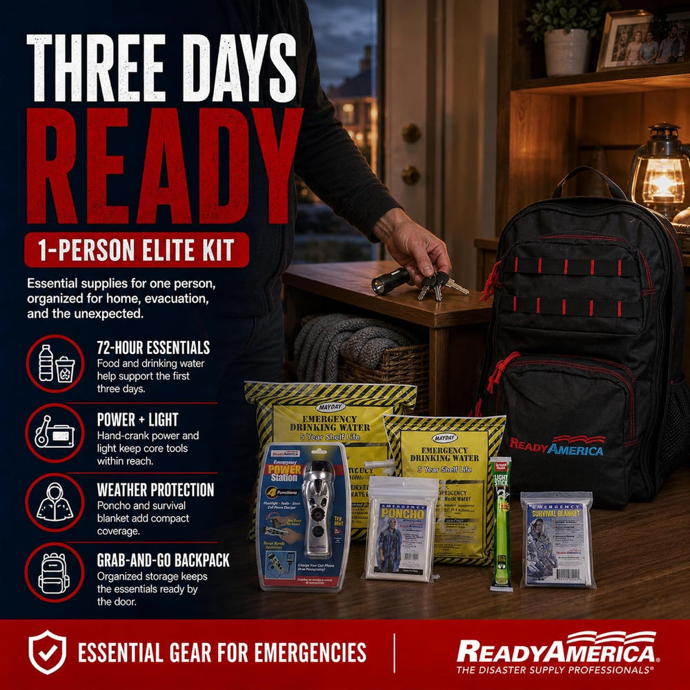 Ready America 70450 Elite 1-Person 3-Day Emergency Backpack