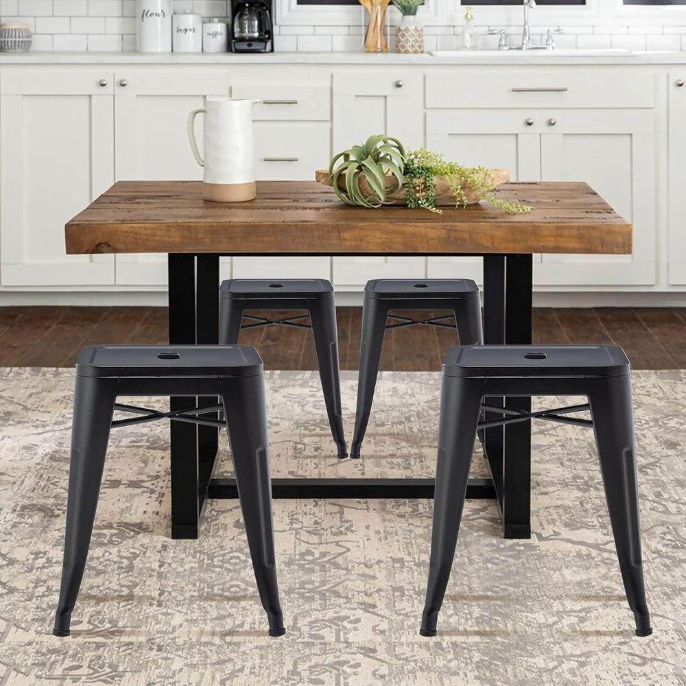 HAOBO Home 18" Metal Stools Set of 4, Classroom Stools for Indoor Outdoor