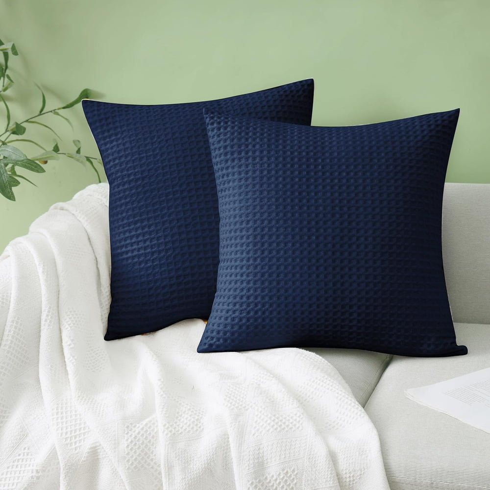 100% Egyptian Cotton 600 TC Waffle Weave Throw Pillow Covers 4 Pack