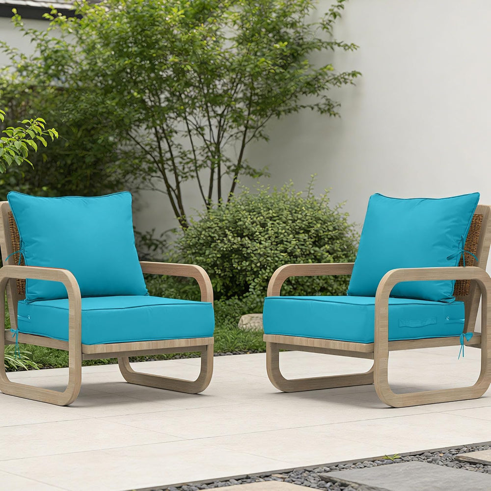 24x28 Outdoor Chair Cushions Set of 4, Waterproof Deep Seat Cushions for Pati...