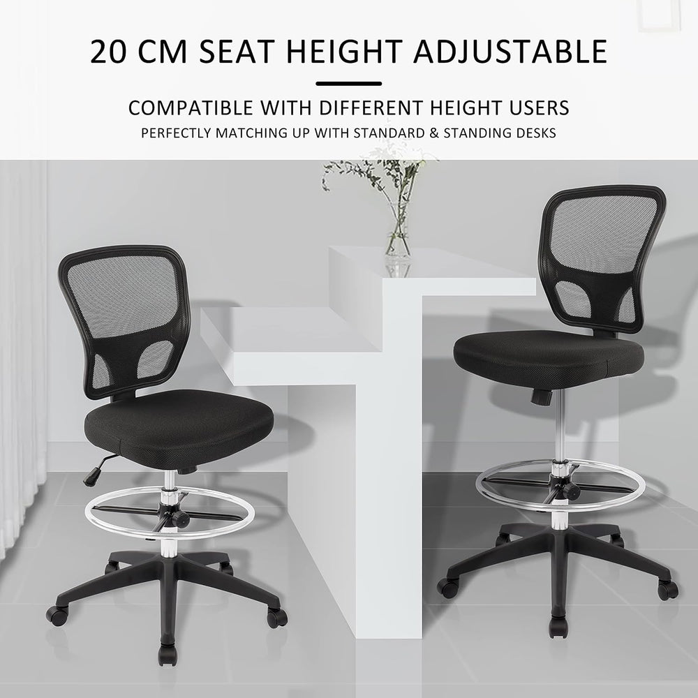 HYLONE Ergonomic Office Chairs, Office Drafting Chair, Rolling Stool Chair Ar...