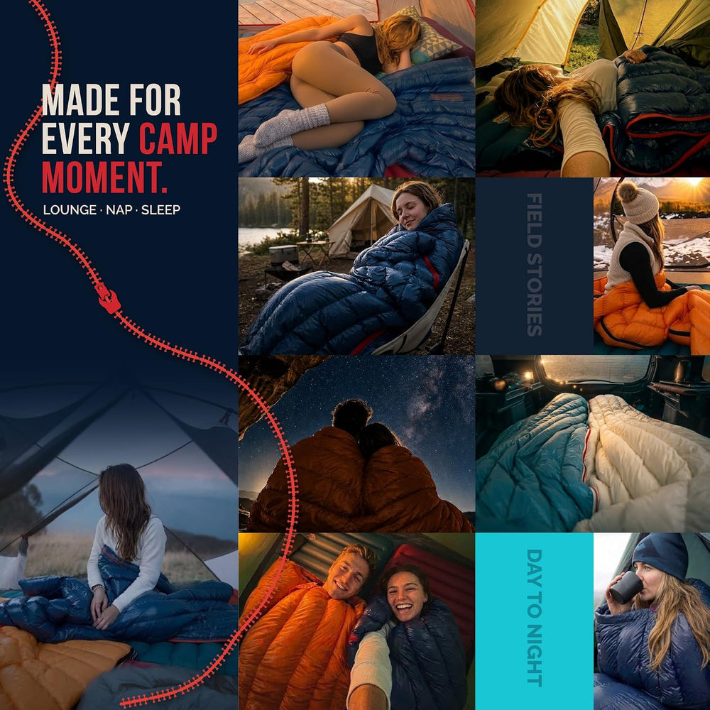 ZOOOBELIVES Ultralight Down Sleeping Bag for Adults, 27 oz 650 Fill Power, 50...