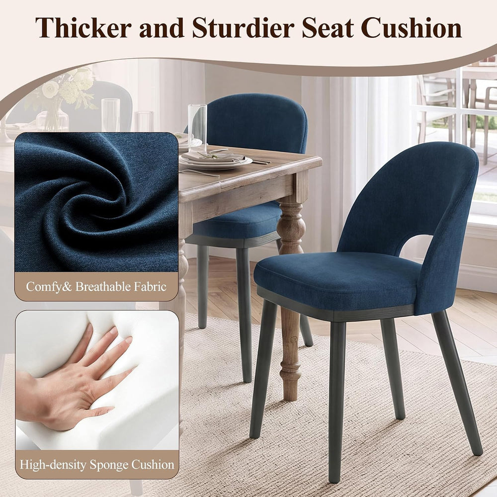Dining Chairs Set of 4, Upholstered Dining Room Chairs with Curved Backrest