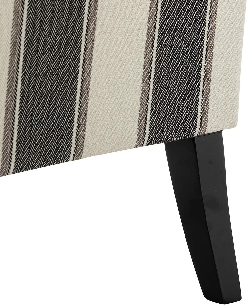 HULALA HOME Modern Accent Chair, Comfy Striped Armchair, Black