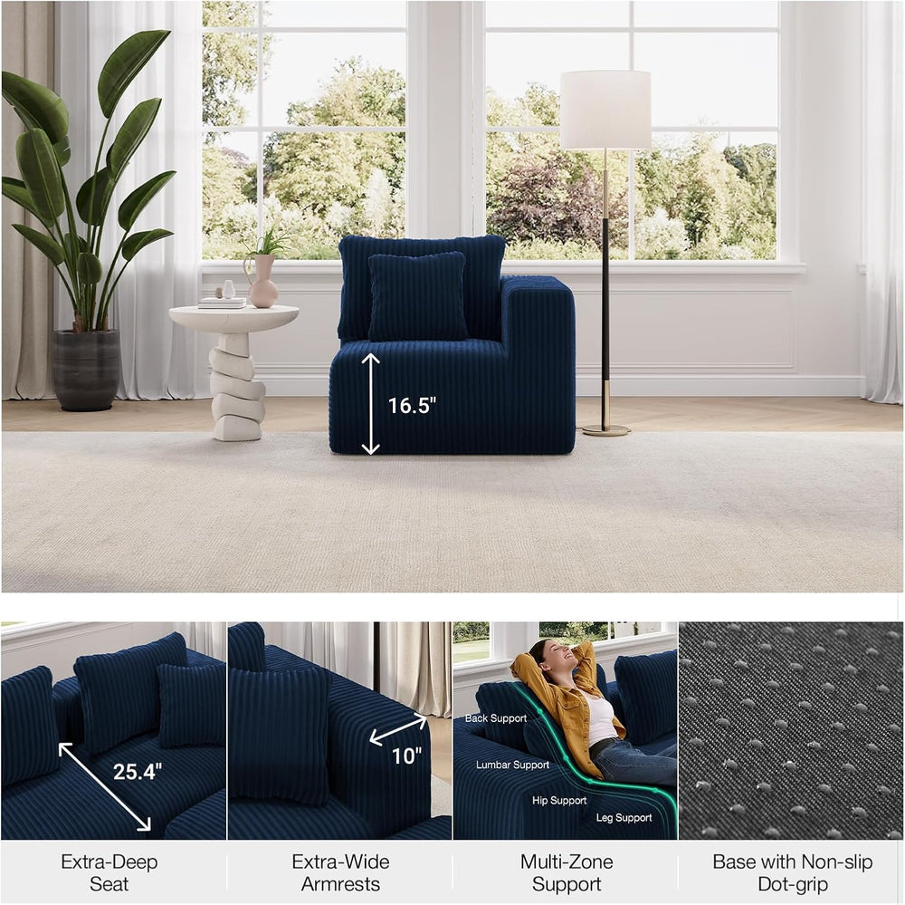 Novilla Modular Sectional Sofa, Modern Cloud Sectional Couch with Smarts Coil...