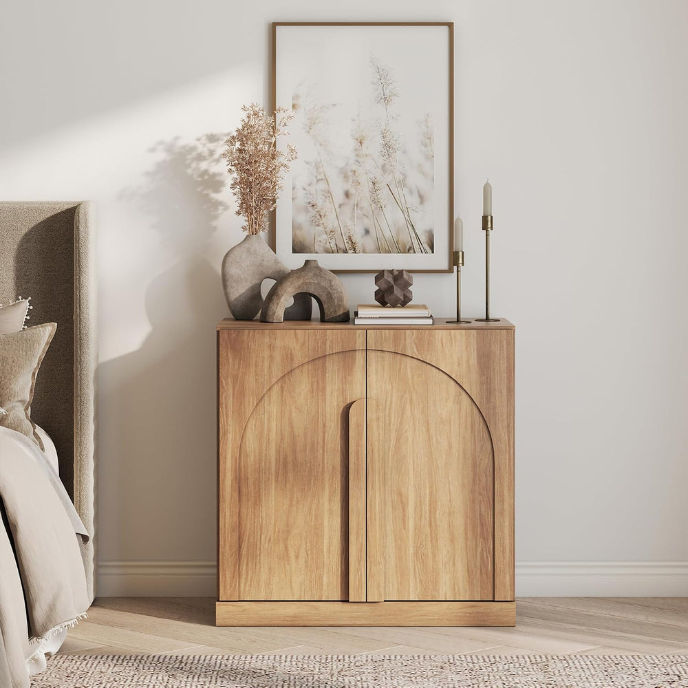 BELLEZE Bijou 31.5" Sideboard Buffet Cabinet, Modern Cabinet with Arched...
