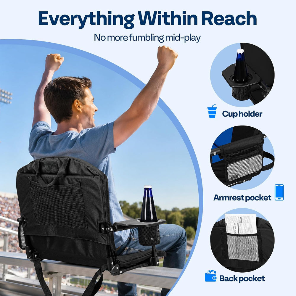 VIVOHOME Stadium Seats with Back Support, Bleacher Chairs for Sport Event