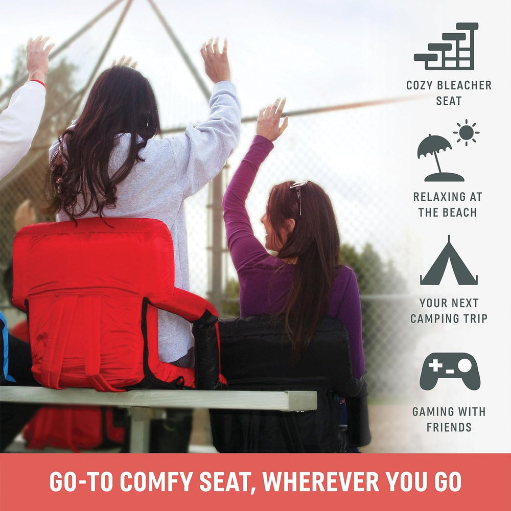 Picnic TIME Ventura Stadium Seat for Bleachers with Back Support - Portable R...