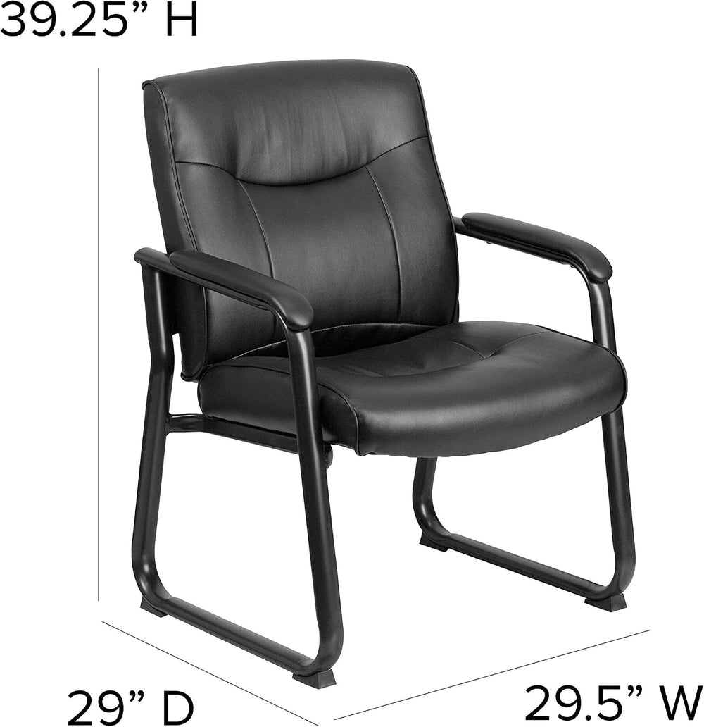 Flash Furniture Hercules LeatherSoft Reception Side Chair, Black