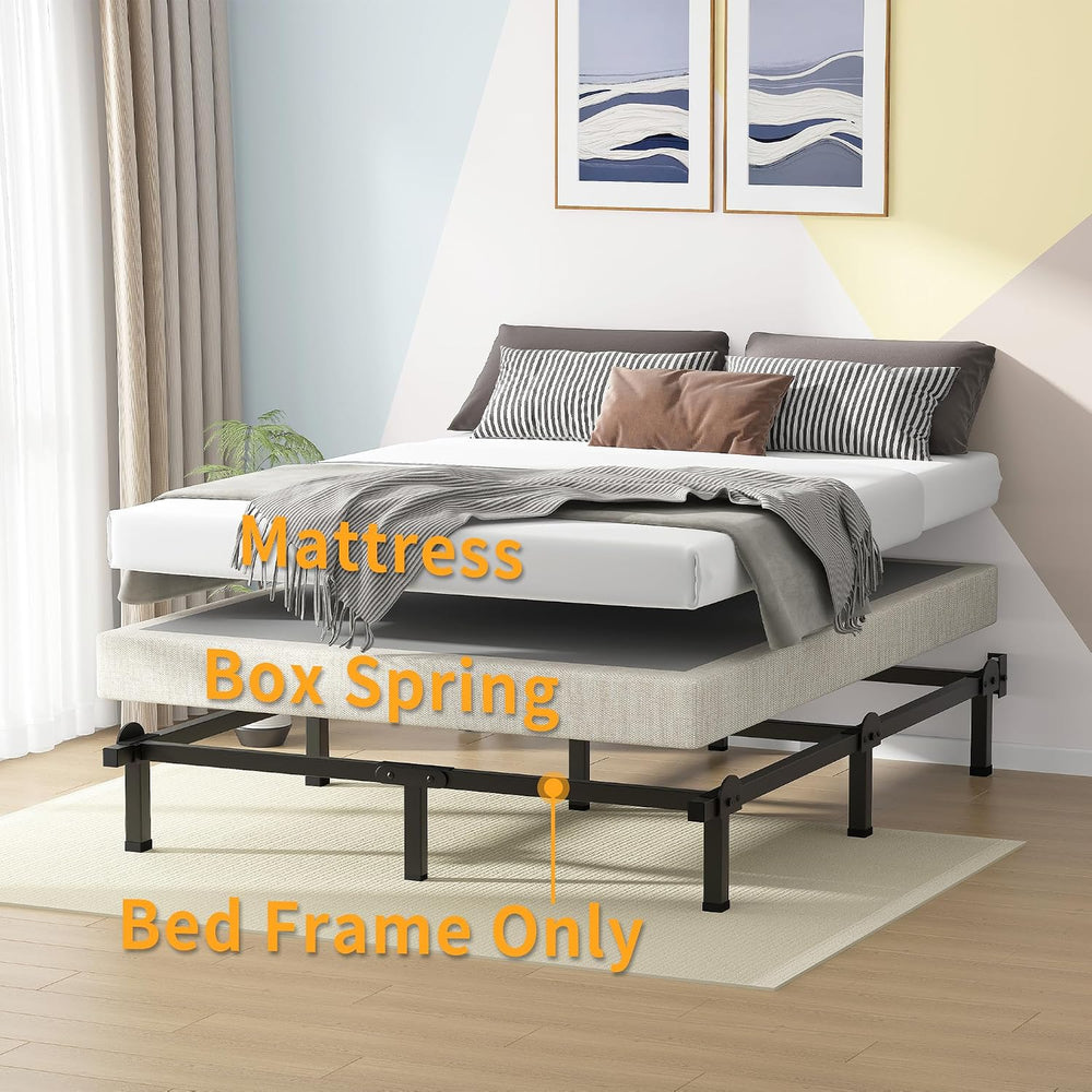 Superay Metal Bed Frame, 9-Leg Bed Base for Box Spring, King, 8 Inch