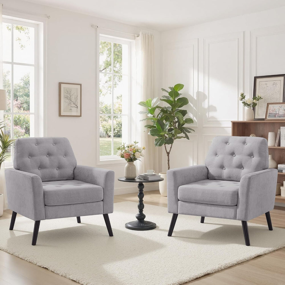 Accent Chair for Living Room, Mid Century Modern Reading Chair, Upholstered A...
