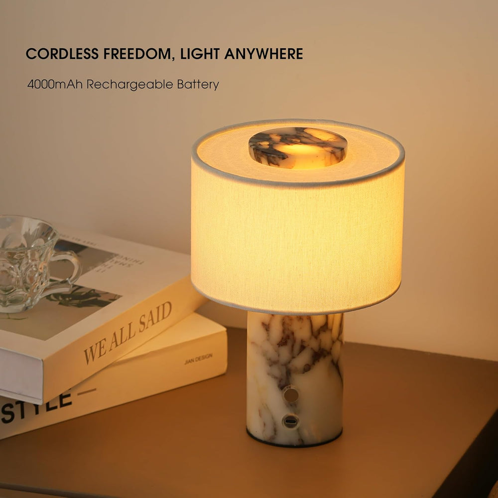 Marble Lamp, Rechargeable Cordless Stone Touch Table Lamp
