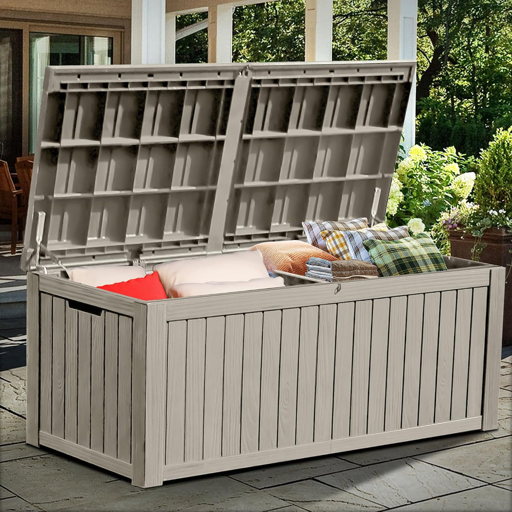 YITAHOME 180 Gallon Large Outdoor Storage XL Deck Box w/Divider for Patio