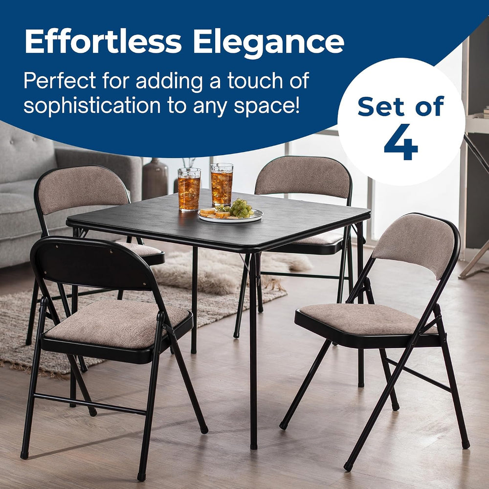Sudden Comfort Deluxe Padded Folding Dining Chairs, Cinnabar/Corrin, 4 Pack