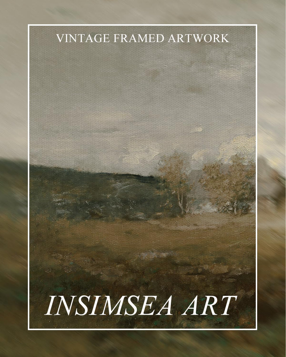 InSimSea Extra Large Framed Vintage Wall Art, Rustic Landscape,48x24in