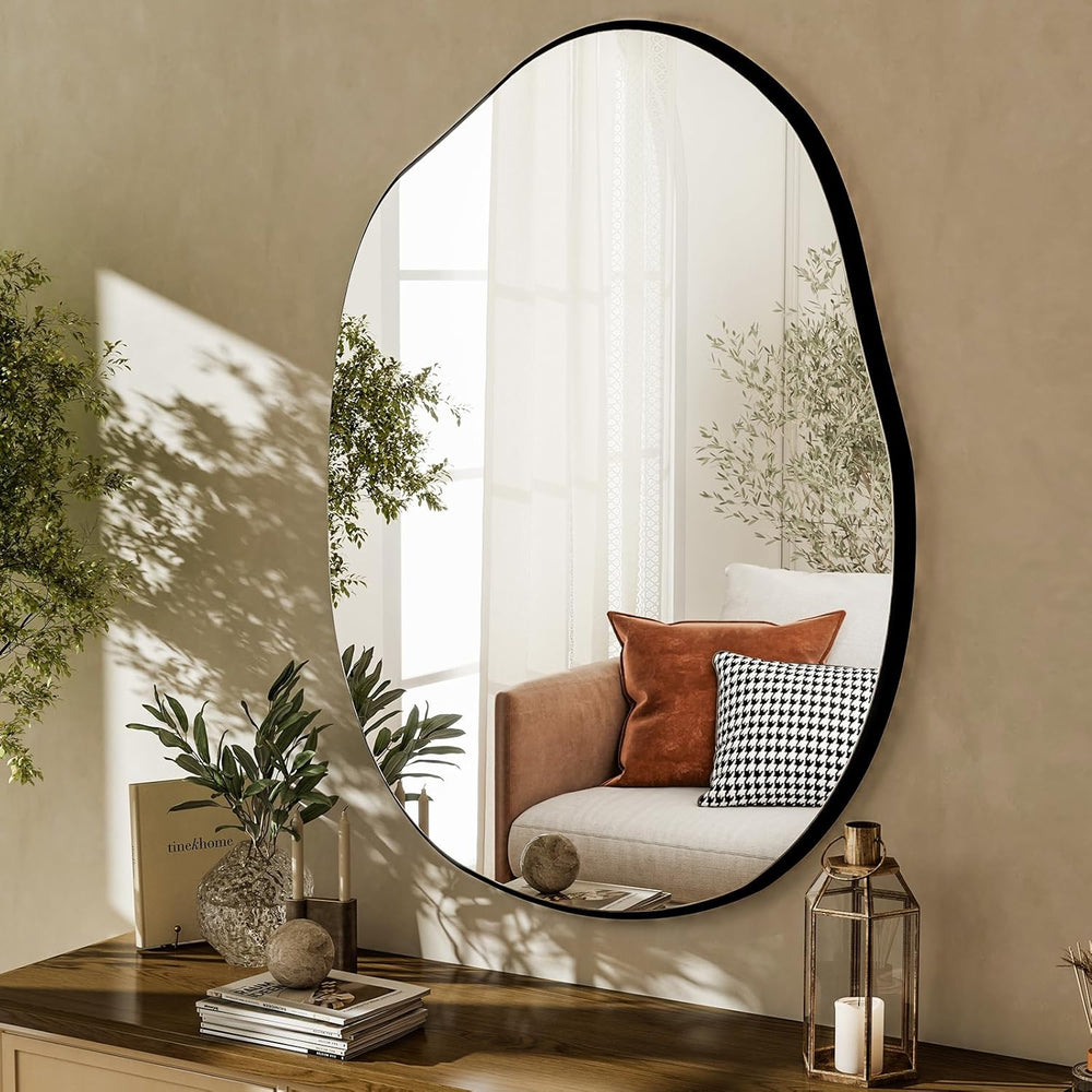 HARRITPURE 22"x32" Irregular Wall Mirror, Bathroom Mirror for Over ...